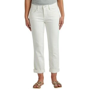 Jag Carter Girlfriend Jeans Womens 10 Ivory White Mid Rise Stretch NEW